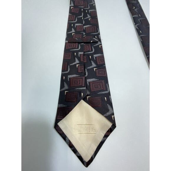 Lords Handmade In Spain Designer Silk Tie Cream Tipping - Picture 3 of 16